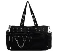 AZIDWERYQ Sac à main gothique Punk Goth, sacoche avec bandoulière, capacité, fourre-tout Emo Goth avec multi-poches pour femmes
