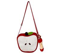 AZIDWERYQ Sac à main Kawaii en forme de fruits avec pendentif en peluche et sangle réglable, sac à bandoulière fantaisie pour femmes et filles