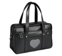 AZIDWERYQ Sac d'école Japonais Portable de capacité en Cuir PU, Sac à Main d'école à Fermeture éclair avec Trou pour câble 'écouteur pour Filles