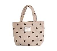 AZIDWERYQ Sac fourre-tout mignon pour fille sac à main en velours côtelé avec petit point à provisions de style rétro Bento déjeuner pour fille 30 * 21 * 10 sacs main en velours côtelé beige