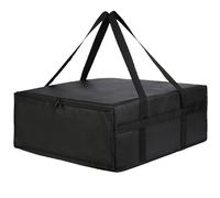 AZIDWERYQ Sacs à Pizza pour Livraison de la Livraison de Pizza Non tissée isolée 20x20x6 Pouces pour extérieur, Pique-Nique et Plus avec Fermeture et poignée à Fermeture éclair, Noir