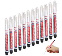 AZIDWERYQ Stylo de construction, 12 marqueurs à pointe longue, marqueur à nez long de 20 mm, stylo construction étanche séchage rapide pour perceuse souder, travail du bois,