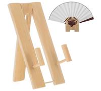 AZIDWERYQ Support de ventilateur, support de ventilateur, présentoir mural en bambou pour type pliant et rond, décoration chinoise en bois naturel, artisanat fait à la main pour la maison et le burea