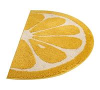 AZIDWERYQ Tapis Citron Demi-Rond 40, 6 x 61 cm, Tapis de Cuisine, Citron doré, de Bain en Polyester Absorbant l'eau, antidérapant, Lavable en Machine, paillasson pour la Maison, Le Bain d'hôtel