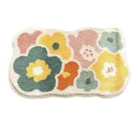 AZIDWERYQ Tapis de Bain Floral, Tapis de Salle Bain Beige à séchage Rapide Absorbant 16x24 Pouces