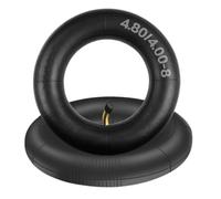 AZIEMARS Lot de 2 chambres à air 4.80/4.00-8 avec tige de valve incurvée TR87 4.80-8 pour tondeuse à gazon brouette, roue, chariot de jardin, tondeuse, barrière, monocycle