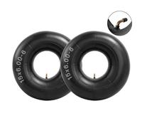 AZIEMARS Lot de 2 chambres à air de 15x6.00-6 avec tige de valve courbée TR-87 pour tondeuses à gazon, tracteurs de cour, brouettes, VTT et plus encore Chambre à air 6.00-6 6.50-6