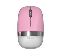 Azio IZO IM408 Souris optique sans fil Bluetooth 3.0 & 5.0/2.4G RF-USB, design ambidextre, capteur PixArt PAW3212, 1000/1600/2400 DPI, rechargeable, rose et argent - PC & Mac, fleur rose (IM408)