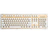 Azio Retro Classic MK-RETRO-BT-W-02-US Clavier mécanique rétroéclairé rétro éclairé sans fil/USB en bois d'érable pour PC/Mac (Maple)