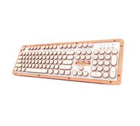 Azio Retro Classic MK-RETRO-L-02B-US Clavier mécanique rétro éclairé en cuir rétroéclairé sans fil/USB pour PC/Mac