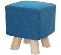 AZJJDP Foot Stool Ottoman Footrest Fabric Foot Stool,Cotton and Linen Fabric,Non-Slip Wear Pad,Eleven Colors to Choose from,Solid Wood Stool(Color:Red Wine) (Null Darkblue)