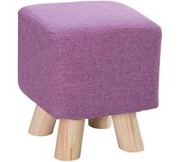 AZJJDP Foot Stool Ottoman Footrest Fabric Foot Stool,Cotton and Linen Fabric,Non-Slip Wear Pad,Eleven Colors to Choose from,Solid Wood Stool(Color:Red Wine) (Null Purple)