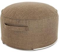 AZJJDP Foot Stool Round Footstool for Living Room Cotton Linen Foot Stools Shoe Change Stool Bedroom Rest Foot Stools,brown-40 * 40 * 20cm
