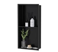 AZJJDP Niche de Douche carrée en Acier Inoxydable, Niche Murale carrée encastrée, sans carrelage, Niche de Rangement pour Salle de Bain à Installer au-Dessus du Plan de Travail, Gris, 70 x 2,5 cm,