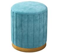 AZJJDP Round Velvet Footstool with Gold Bottom Cushion Dressing Stool and Chair Set for Living Room and Bedroom