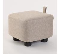 AZJJDP Square Linen Upholstered Pouf 28x28x20 cm Versatile Footstool for Living Room Bedroom Office Porch Stylish Home Decor in Olive Green