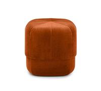 AZJJDP Velvet Round Stool for Living Room and Bedroom Soft Padded Footstool Rest and Extra Seat Orange 40x40x46cm Stylish Coffee Table
