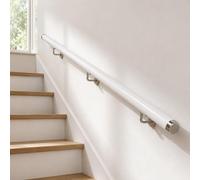 Azjopy Main courante bois pour escalier intérieur, murale avec supports | Main courante d’escalier antidérapante, barre d’appui pour personnes âgées et enfants, pour couloirs intérieurs et villas