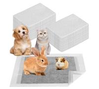 AZKEEGREY Lot de 100 tapis hygiéniques jetables pour cage de cochon d'Inde, absorbants et imperméables, pour lapin, hamster, furet, hérisson, chat, chinchilla et autres petits animaux, 33 x 45 cm