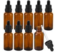 AZKEEGREY Lot de 20 flacons compte-gouttes en verre ambré - 50 ml - Flacons compte-gouttes rechargeables en verre marron pour liquides, huiles essentielles, voyage