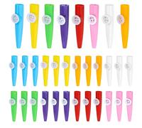 AZKEEGREY Lot de 32 kazoos en plastique coloré pour adultes, débutants en musique, 8 couleurs