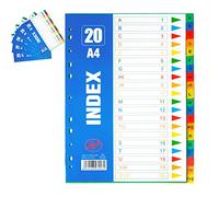 AZKEEGREY Lot de 5 Intercalaires Classeur a4 Alphabétique Plastique, 20 Intercalaires Alphabétique avec Index pour Classeur
