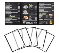 AZKEEGREY Lot de 6 A4 Porte Menu Restaurant 3 Page Double Face, Transparent Protege Menu pour Restaurant Cafés Bar