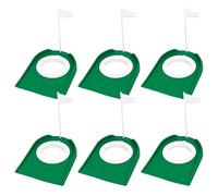 AZKEEGREY Lot de 6 gobelets de golf et drapeau, trou de golf avec drapeau pour extérieur et intérieur, cour, pelouse, entraînement