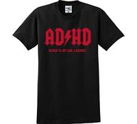 AZKvvKL ADHD Highway to.Hey Look, A Squirrel! Funny T-T-Shirts à Manches Courtes (Large)