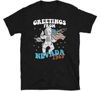 AZKvvKL Greetings from Nevada 1969 NASA Fake Moon Landing Short-Sleeve T-T-Shirts à Manches Courtes(XX-Large)