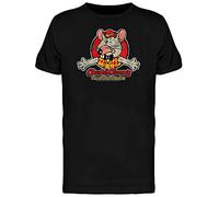 AZKvvKL GUANLI Chuck E Cheese Vintage Pizza Men's Black T-T-Shirts à Manches Courtes Black(Medium)