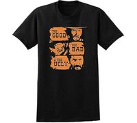 AZKvvKL GUANLI The Good The Bad & The Ugly T-T-Shirts à Manches Courtes Spaghetti Western Movie UK Post Black Black(XX-Large)