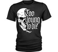 AZKvvKL Too Young to Die T-T-Shirts à Manches Courtes Skull Unisex Mens Black(Large)