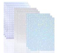 Azlanway Feuilles d'autocollants Holographiques, 9 pcs 3 Styles De Film Autocollant En Papier Holographique Transparent A4, Film Autocollant Décoratif pour Le Bricolage