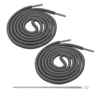 Azlanway Lot de 2 cordons de serrage pour pantalon de jogging - Gris - 160 cm - Cordon de serrage avec extrémités en métal et aiguille à enfiler - Pour pantalons de jogging, pantalons, sweat-shirts