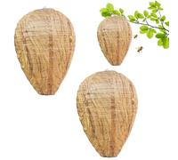 Azlanway Lot de 2 nid de guêpes factice - Répulsif contre les guêpes - Nid frelons factice à suspendre pour jardin, balcon, terrasse - Protection naturelle contre les guêpes sans produits chimiques ni