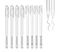 Azlanway Lot de 8 stylos gel blancs - Pointe 0,6 mm et 0,8 mm - Résistants à l'eau - Pour bullet journal, mandala, dessin, écriture sur papier noir, scrapbooking, travaux manuels, projets de bricolage