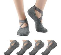 Azlanway Yoga Antiderapant Chaussettes 2 Pcs De Chaussette Pilates Antidérapantes pour Yoga Pilates Chaussettes D'entraînement Antidérapante pour Gymnastique Ballet Fitness Trampoline Et