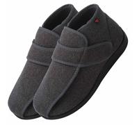 AZMAHT Chaussure Pied Large Femme Hiver Chaud Chaussures Réglable Fermeture Scratch Sandale Femmes Pantoufle en Mousse Viscoélastique pour Pieds Gonflés,Gris,44/270mm