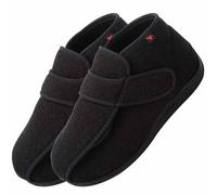 AZMAHT Chaussure Pied Large Femme Hiver Chaud Chaussures Réglable Fermeture Scratch Sandale Femmes Pantoufle en Mousse Viscoélastique pour Pieds Gonflés,Noir,39/245mm