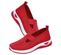 AZMAHT Chaussures Femmes Baskets OrthopéDiques à Plateforme pour Femmes Chaussures De Marche AntidéRapantes à Coussin d'air Chaussures OrthopéDiques De Course LéGèRes Et Respirantes,Rouge,39EU