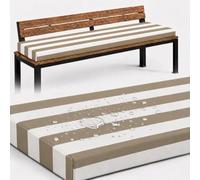 AZMAHT Coussin De Banc Imperméable, Coussin Banquette en Mousse 50D pour Terrasse, Cuisine Coussin De Banc 2/3 Places, Tapis De Siege Souple, Antidérapant pour Banc,Hazel Stripe,120x50x5cm