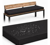 AZMAHT Coussin De Banc Imperméable, Coussin Banquette en Mousse 50D pour Terrasse, Cuisine Coussin De Banc 2/3 Places, Tapis De Siege Souple, Antidérapant pour Banc,Noir,90x40x5cm