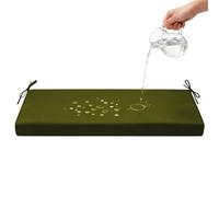AZMAHT Garden Bench Seat Cushion 5cm Thick with Waterproof Polyester Cover, Anti Slip Backing and Ties for Patio Swing Balcony Window Bench,Army Green,105x50x5cm