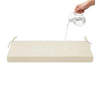 AZMAHT Garden Bench Seat Cushion 5cm Thick with Waterproof Polyester Cover, Anti Slip Backing and Ties for Patio Swing Balcony Window Bench,Off White,115x60x5cm