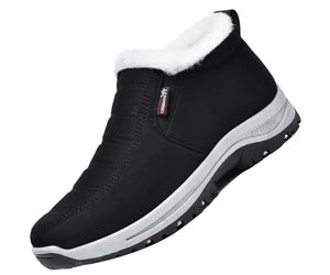 AZMAHT Mocassins Slip on Loafers sans Lacets Baskets de randonnée en Plein air Bottes Femme Hiver Coton Léger Bottines Fourrée Chaude Bottes de Neige Imperméable,Noir,40/250mm