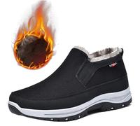 AZMAHT sans Lacets Bottes Chaussures Diabétiques Hommes Hiver Chaud Pieds Larges Confortable Maison Diabétique Chaussures de Sport à Enfiler pour Homme,Noir,39/245mm