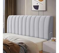 AZMANI Housses De Tête De Lit, Tissu Velours Stretch Doux, Protecteur Antipoussière pour Tête De Lit Rembourrée (Color : Light Gray, Size : 140x60cm)