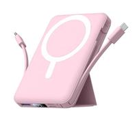 Azmuth Batterie Externe Magnétique Compatible avec MagSafe, 10000mAh sans Fil PowerBank Charge Rapide PD 20W avec 2 Câble et Support et Affichage LED, Compatible iPhone 17/16/15/14/13/Pro/Pro Max/Plus