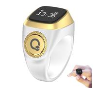 Aznever - Anneau Intelligent Vibrant Rechargeable - Compteur Doigt Électronique Numérique - Anneau Intelligent pour la Prière - Compatible Smartphone - Blanc 20MM